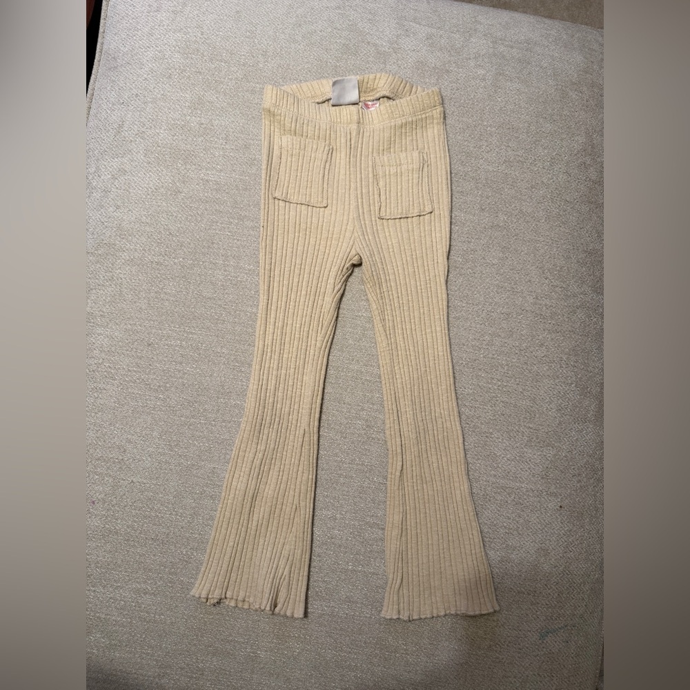 Zara Kids Beige Ribbed Leggings